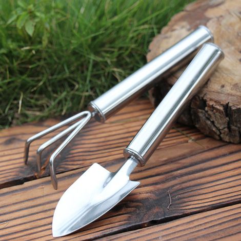 Outils de jardinage pour plantes succulentes, spatule en acier inoxydable, spatule, spatule, mini ensemble deux pièces