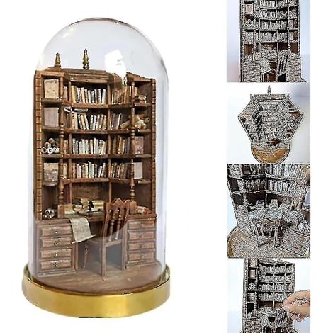 Bibliothèque miniature gothique de la Bay Library, bibliothèques miniatures faites à la main par (1/5)