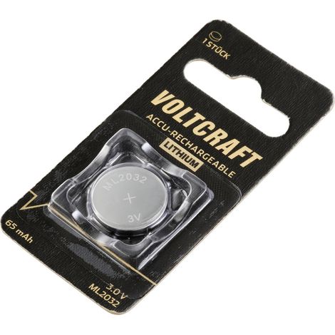VOLTCRAFT Knopfzellen-Akku ML2032 Lithium 65 mAh 3 V 1 St. (1/4)