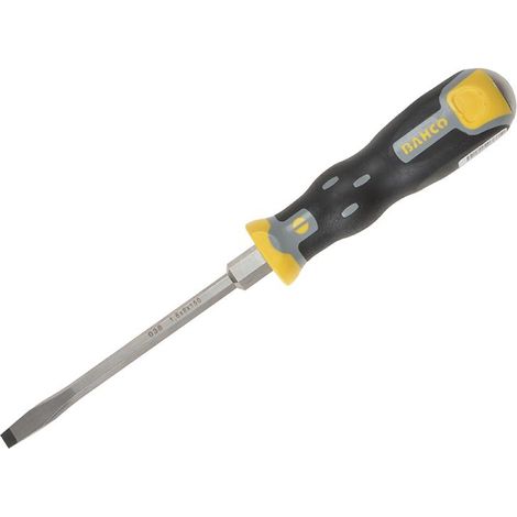 Bahco Tekno+ Through Shank Screwdriver with Flared Slotted Tip, 6.5mm Diameter x 125mm Length
