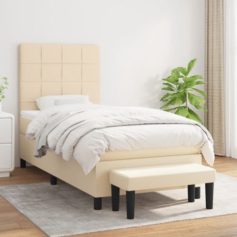 Boxspringbett mit Matratze Creme 90x200 cm Stoff (1/5)