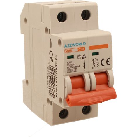 MCB Interruttore Magnetotermico Automatico Curva C 2P 2M 6000A C10A AC 400V IP20 IEC60898-1 SB6L