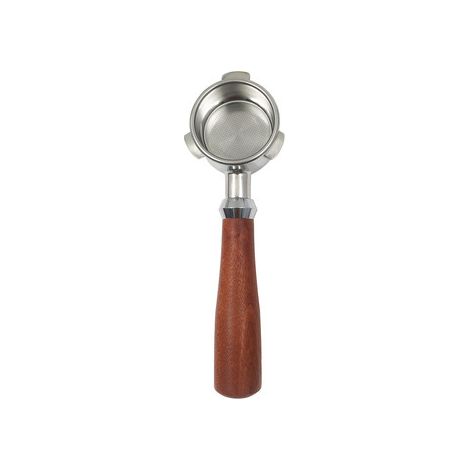 Porte-filtre expresso 54 mm sans fond, inox poignée bois (1/5)