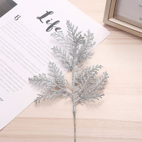 Branches et Feuilles de Pin de Plantes de Simulation, Artificiales Decorativas Para Sala Feuilles de Simulation de Noël Arrangement de Fleurs de Noël (X) (1/5)