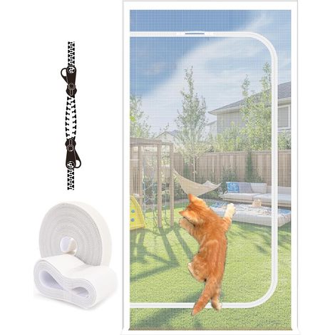 MAGICDOOR Moustiquaire Porte Fenêtre Renforcée pour Chat 90x220cm (1/5)