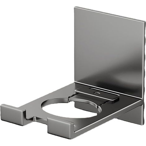 Support mural auto-adhésif pour flacon de gel douche et distributeur de shampoing, sans perçage, en aluminium gris. Accessoire de salle de bain idéal pour ranger votre douche. (1/5)