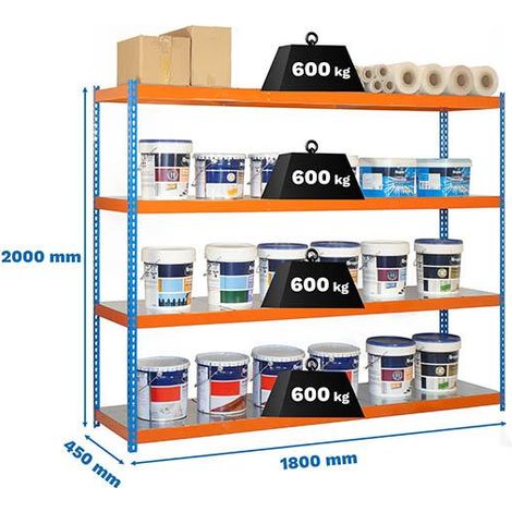 Metallregale SET SIMONFORTE 1804-4 METAL BLAU/ORANGE/VERZINKT