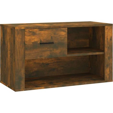 Maison Exclusive - Scarpiera Rovere Fumo 80x35x45 cm in Legno Multistrato (1/5)