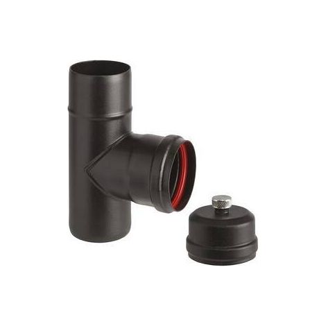 RACCORDO A T PORC PELLET C/SCAR E TAPPO D 10CM AETERNUM
