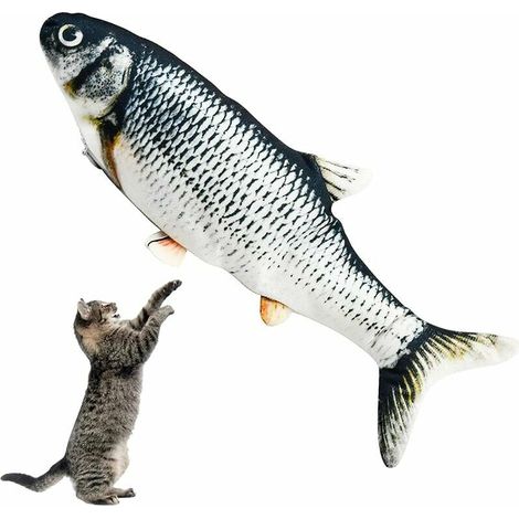 Jouet Poisson Chat Jouet Poisson Èlectrique Jouet Interactif à Mâcher pour Chat Poisson Simulation avec Charge USB Jouet de Poisson en Peluche Lavable(28 CM) (1/5)