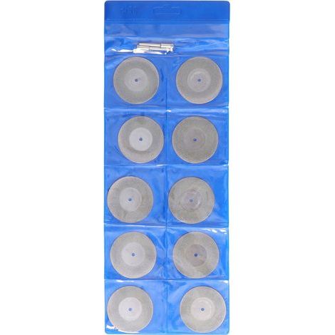 10 pièces disque de coupe diamant mince avec tige ronde meule de ponçage pour bois métal pierre 50mm/2 pouces (1/5)