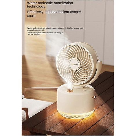 Ventilateur de refroidissement avec veilleuse LED USB 1800 mAh, silencieux et puissant - B-- (1/5)