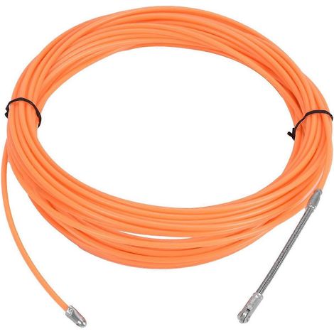 Tire-câble traversant de 20 m / 65,6 pi, outil de fixation de câbles, tire-câble, orange (1/4)