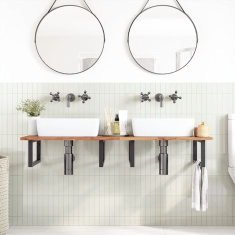 Maison Exclusive - Piano da Bagno Finitura a Olio 140x50x2 cm in Legno di Acacia