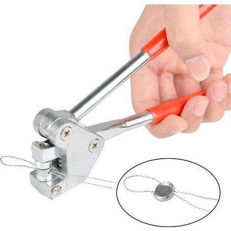 Dichtungszange Set mit roter Minenzange 10 mm Kunststoffgriff (1x Dichtungskabelzange + 20 x Drähte + 20 x Dichtungsdrähte) (1/4)