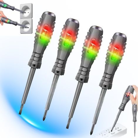 Tournevis Magnétique Puissant à Couple élevé 2 en 1,4 Pièces Testeur de Tournevis électrique,Stylo de Mesure électrique,Tournevis Testeur,Détecteur d'électricité,Détecteur de Tension Sans Cont (1/5)