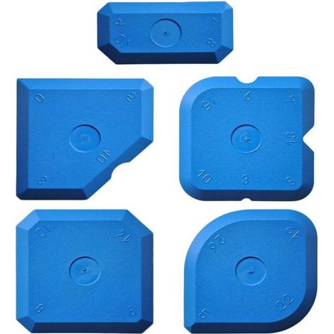 XEPHO Kit de Lissage à Joints, Set de 5 Spatules à Jjoints, Kit Complet de Décapage de Silicone & Rénovation, Ensemble d'outils de Calfeutrage Bleu
