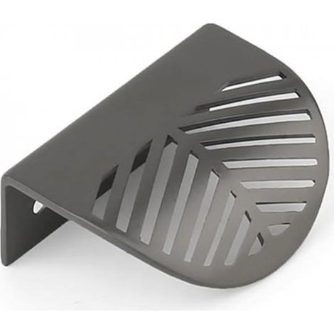 Poignée d'armoire en forme de feuille Poignée de bord, 60 mm de long (gris foncé) (1/4)