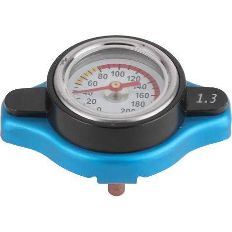 Bouchon de radiateur thermostatique, bouchon de radiateur thermostatique universel couvercle de réservoir d'eau étanche avec jauge de température(Petite tête 1.3par) (1/4)
