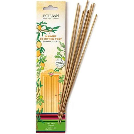 Esteban - Encens indiens 20 bâtonnets Mangue et citron vert (1/2)