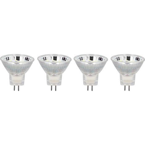 Lot de 4 ampoules LED MR11 12 LED 2 W 300 lm, culot à double broche, blanc froid 6000 K, pour éclairage d'extérieur (1/5)
