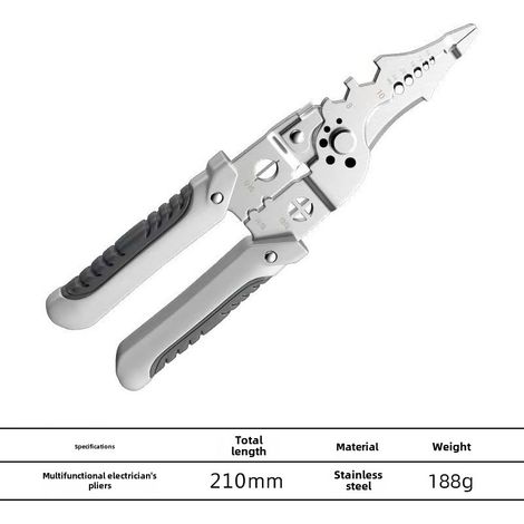 Pince acier inox 5 trous – Bec pointu – Coupe fibre, ligne, pression – Nouveau modèle – Précis