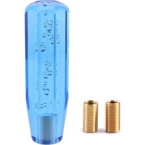 Levier de vitesse universel en cristal 15cm/5.9in pour boîte manuelle - Bille de pommeau de vitre bleue, compatible avec la plupart des véhicules (1/5)