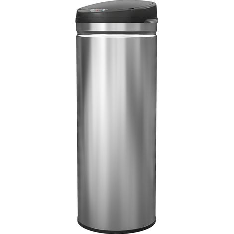 Cestino porta rifiuti con sensore 50 L in acciaio inox, chiusura soft-close, argento (1/5)