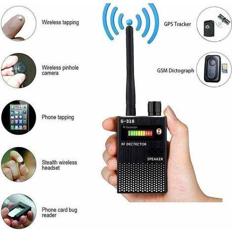 Détecteur de Signal Anti-Espion Détecteur de Signal GPS Caméra Anti-Espion Détecteur sans Fil Détecteur d'espion Détecteur GPS Scanner Finder Détecteur de périphérique GSM Caméra de surveillance inter (1/5)