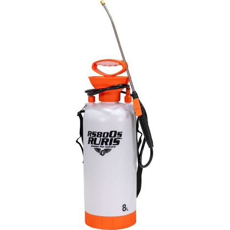 Pulvérisateur Manuel RURIS RS 800S - Réservoir 8 L, Pression 2 à 3 bar, Buse de Pulvérisation, Poignée Ergonomique, Large Ouverture de Remplissage, Léger et Compact