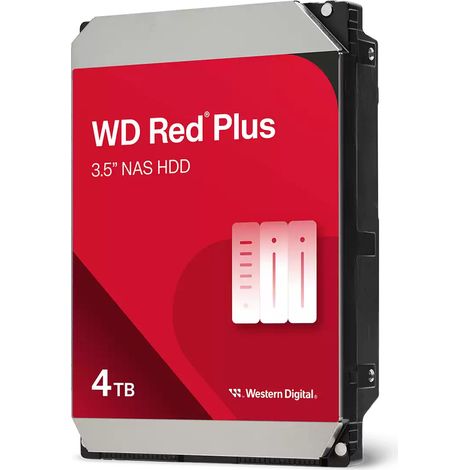 Western Digital Red Plus WD40EFZZ Interne Festplatte 4 TB 5400 RPM 128 MB 3.5" Serial ATA III (1/2)