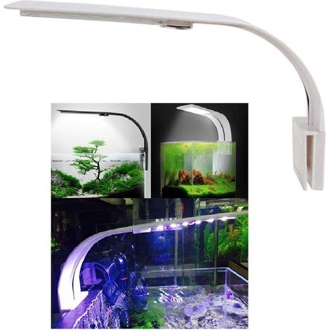 Lampe LED aquarium 10W – Éclairage blanc et bleu – 20 LED blanches et 4 LED bleues – Clip pour aquariums 23-50 cm – Boîtier ABS léger (1/5)