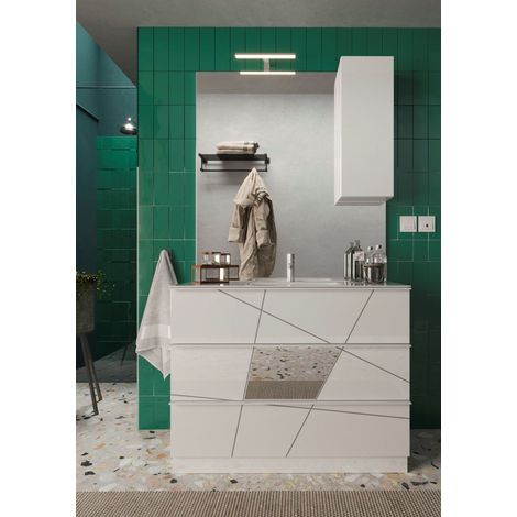 Conjunto de baño VITTORIA blanco brillante 101 x 86 x 47 cm