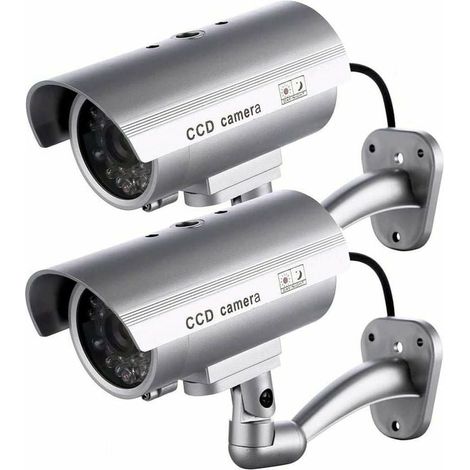 Camera Factice - Caméra Extérieure Factice Forme Balle avec LED Clignotante - Usage Intérieur ou Extérieur - 2 Pièces (1/5)