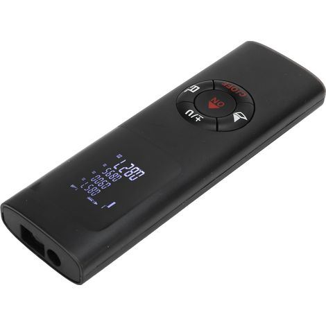 Télémètre laser USB rechargeable haute précision avec règle numérique intégrée, inclut batterie, couleur noire. (1/5)