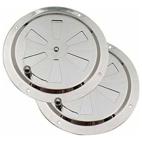 Registres, grilles et bouches d'aération Grille de Ventilation Ronde, Grille d'aération 125 mm en Acier Inoxydable Conduit Moustiquaire Grille D'évacuation Air Entrant Air Evacué Ventilation Volets Ré