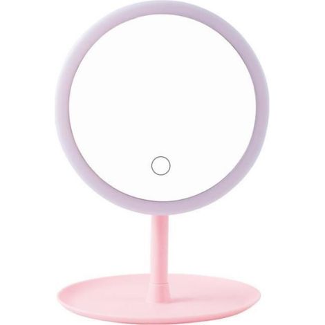 1 Miroir de courtoisie,LED,Batterie 1200mAh,Rose,Bureau,Dortoir (1/4)
