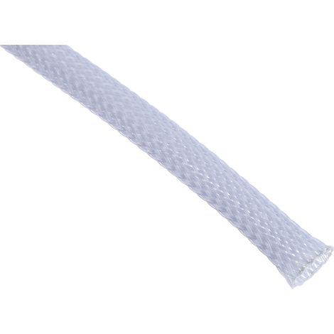 Gaine Tressée 10mm RS PRO, Gris en PET, 5m ( Prix pour sachet de 5 Mètres )