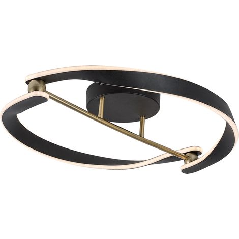 Plafonnier LED décoratif noir et doré Adalind Rabalux 40W 3000K (1/5)