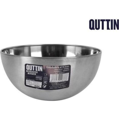 19,5 cms ensaladera cuenco bol mezclador para cocina en acero mate profesional quttin