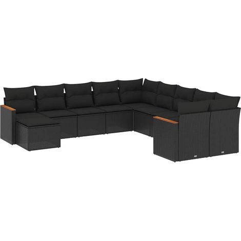 Maison Exclusive - Patio Sofa Set 9 plaza Black (1/5)