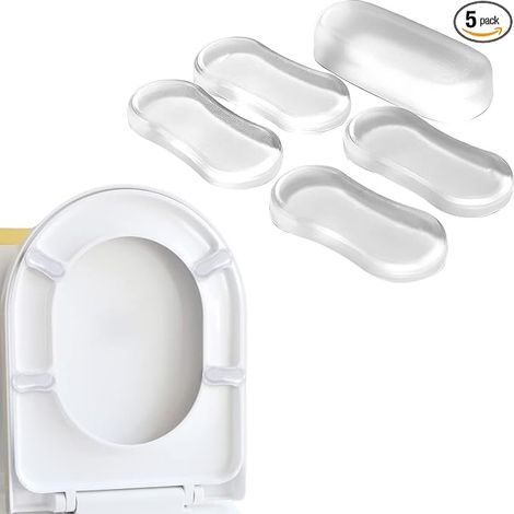 Tampons De Siège Wc, Tampon Abattant Wc,Lunettes Toilette Wc, Butoirs De Couvercle Wc,Amortisseurs Autocollants,Réduction Du Bruit,Tampons En Caoutchouc Pour Maison Bureau Hôtel (Blanc) (1/5)