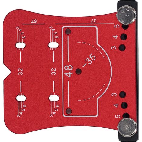 Gabarit de perçage pour charnières de 35 mm en alliage d'aluminium, guide de perçage pour porte de placard, rouge (1/5)