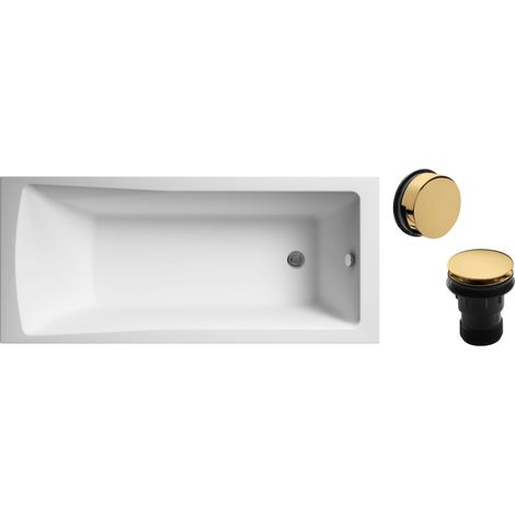 Square Single Ended 1700x700 with Leg Set & Brushed Brass Waste (1/3)