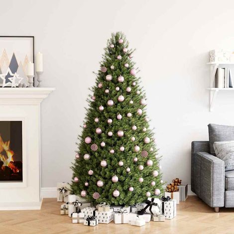 Lot de 100 Boules de Noël Décoration de Sapin en Plastique et PVC avec Boîte Rose - PANGIVO (1/5)