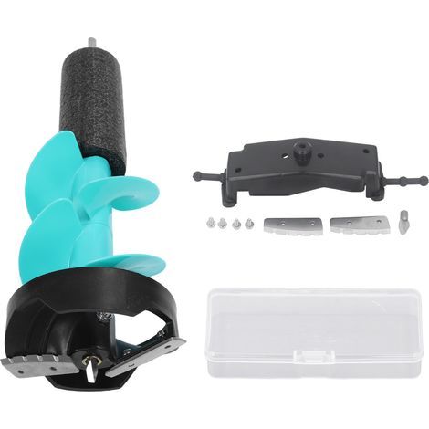 Kit de tarière à glace électrique 6 pouces, lames incisives, perceuse résistante aux chocs avec positionneur pour la pêche d'urgence (1/5)