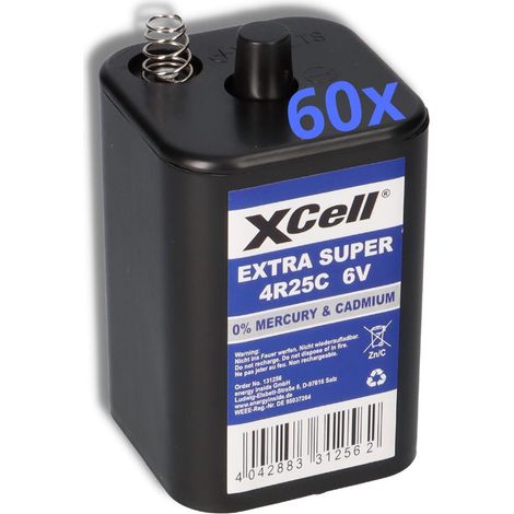 60x XCell 4R25C Blockbatterie 6V 9,5Ah – passend für Baustellenleuchten, Warnlampen & Weidezaun (1/5)
