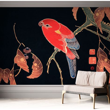 Papier peint autocollant adhésif avec imprimé installation simple qualité excellente sans désordre Oiseau exotique 312x219 cm (1/5)