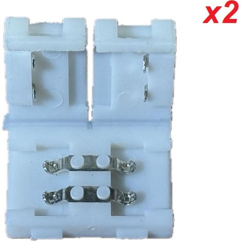 Kit de 2 connecteurs de jonction pour bandeau LED flexible largeur 8mm à clipser ou à cabler (2 fils) IP20 TRAJECTOIRE