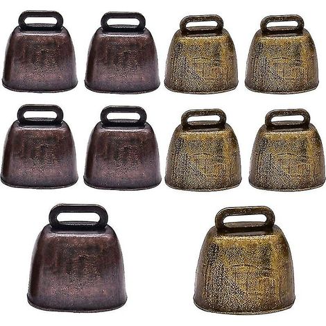 Cloche de Vache 10 pièces Cloches en cuivre en métal Mini Cloche de chèvre Vintage pour Vache Cheval Mouton (1/5)